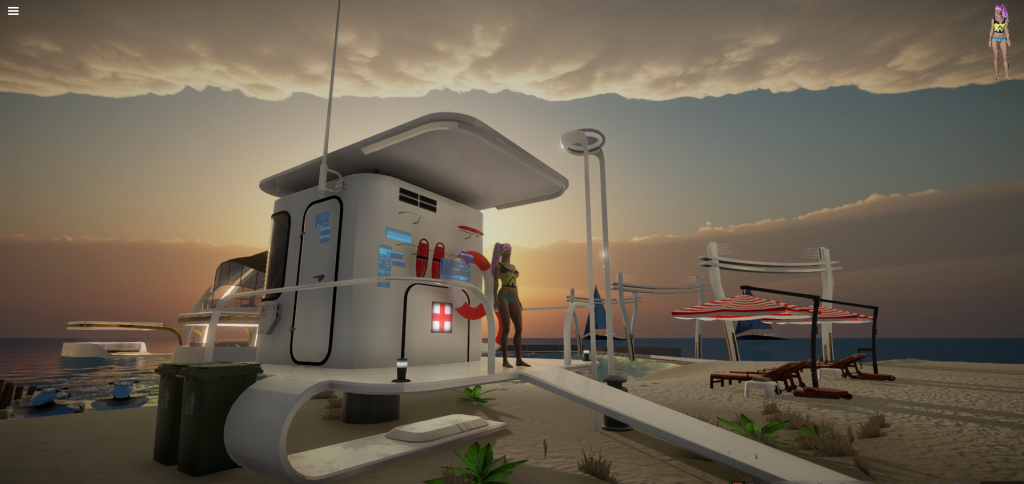 Спасательная будка на пляже в онлайн-игре Maska