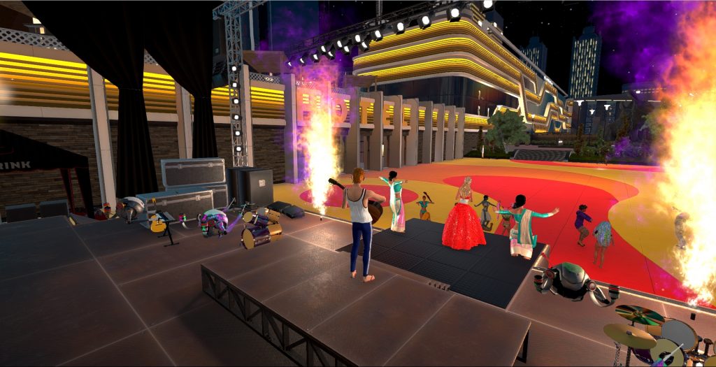 Выступление на сцене в 3D-мире "Maska"