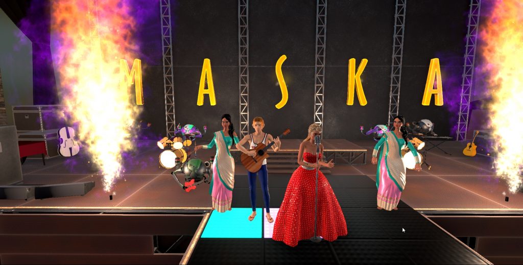 Выступление музыкальной группы в 3D-мире "Maska"