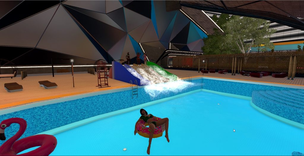 Развлечения на бассейне в онлайн-игре "Maska"