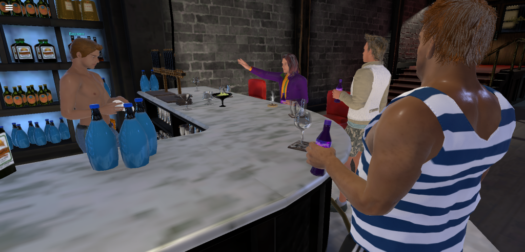 Парни в баре 3D-мира "Маска"