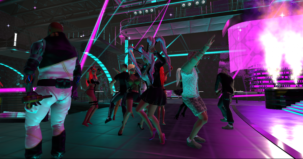 На танцполе в клубе 3D-мира "Maska"